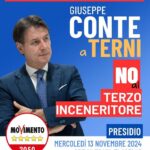 M5s: no a terzo inceneritore a Terni, Conte mercoledì 13 in città